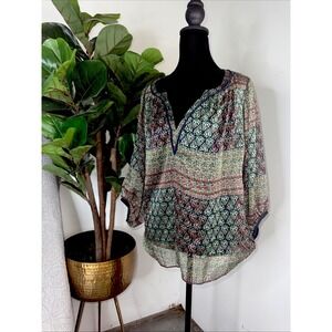 Anthropologie Mauve Women's Medium Sheer Shirt Top Multiple Color Boho Lagenlook